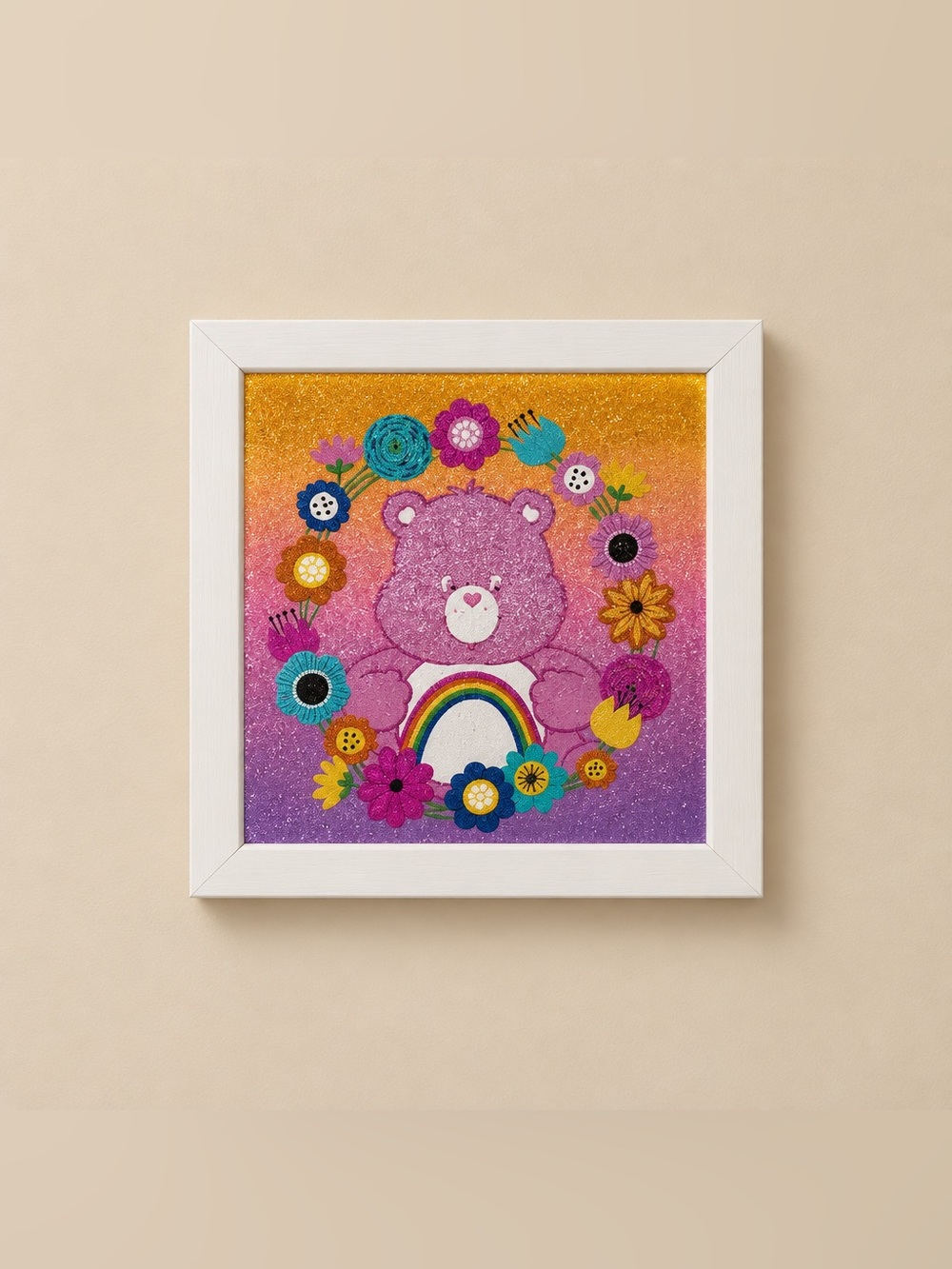 2024 Cheer Bear 6x6 Framed Textured Pop Art Picture